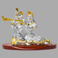 DIVINITI 999 Silver Plated Radha Krishna Idol For Car Dashboard, Home Decoration, Puja, Gift (6 X 8.5 CM)