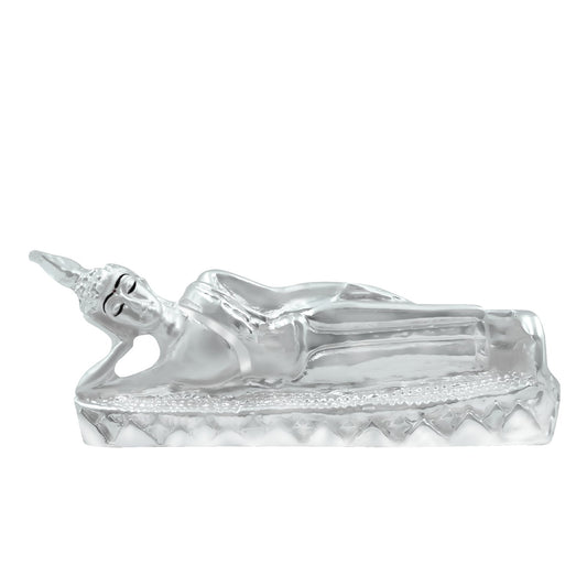 Diviniti 999 Silver Plated Buddha Idol for Home Decor Showpiece (3.5 X 9 CM)