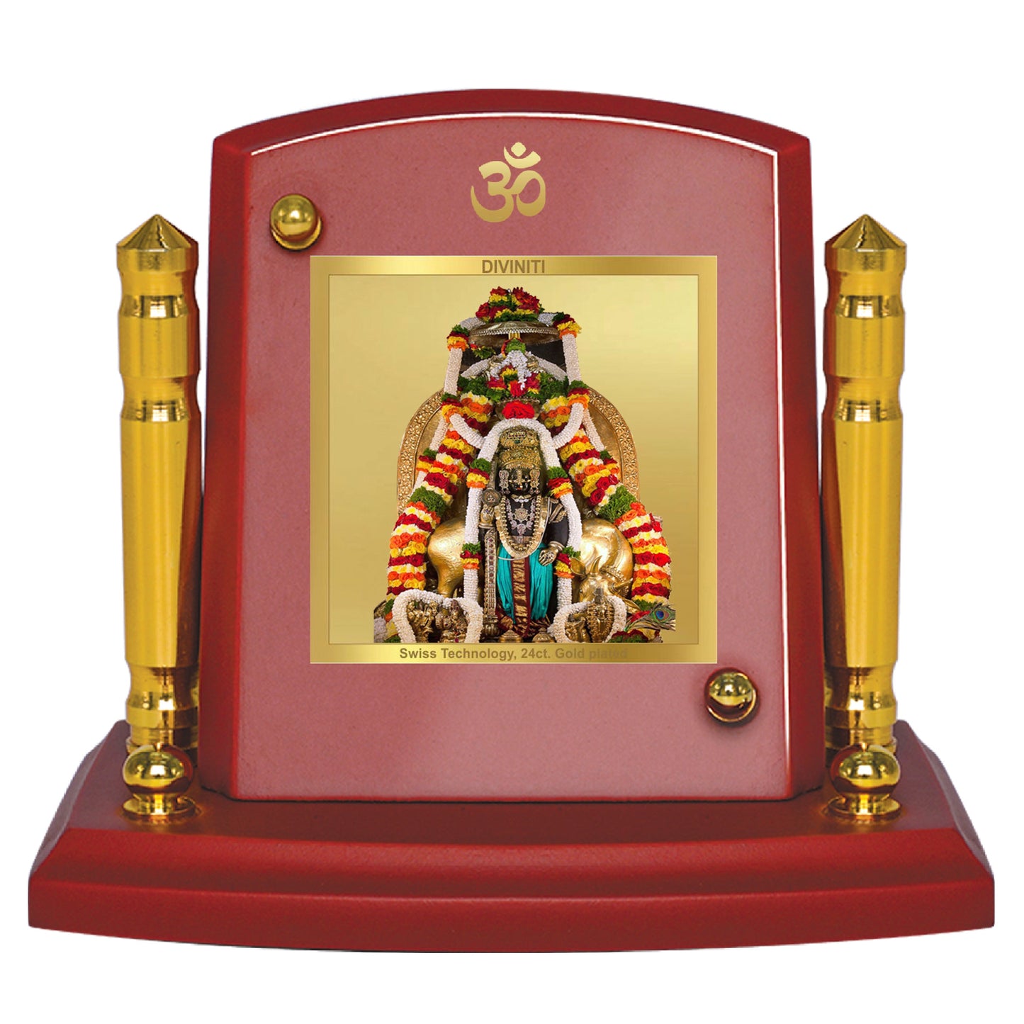 Diviniti 24K Gold Plated Krishna For Car Dashboard, Home Decor, Table Top, Puja, Gift (7 x 9 CM)