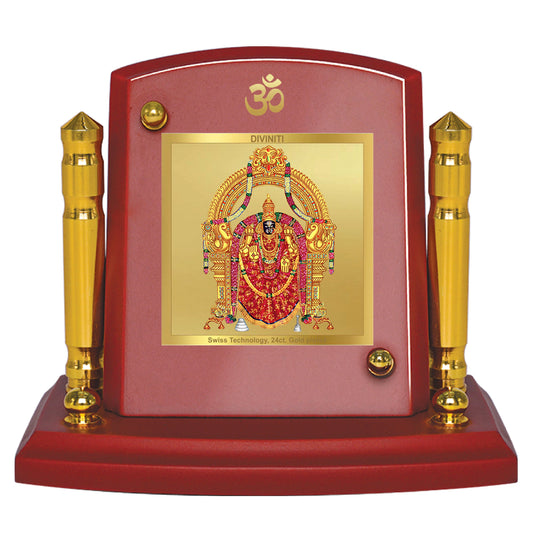 Diviniti 24K Gold Plated Padmavathi Frame For Car Dashboard Showpiece, Home Decor, Table (7 x 9 CM)