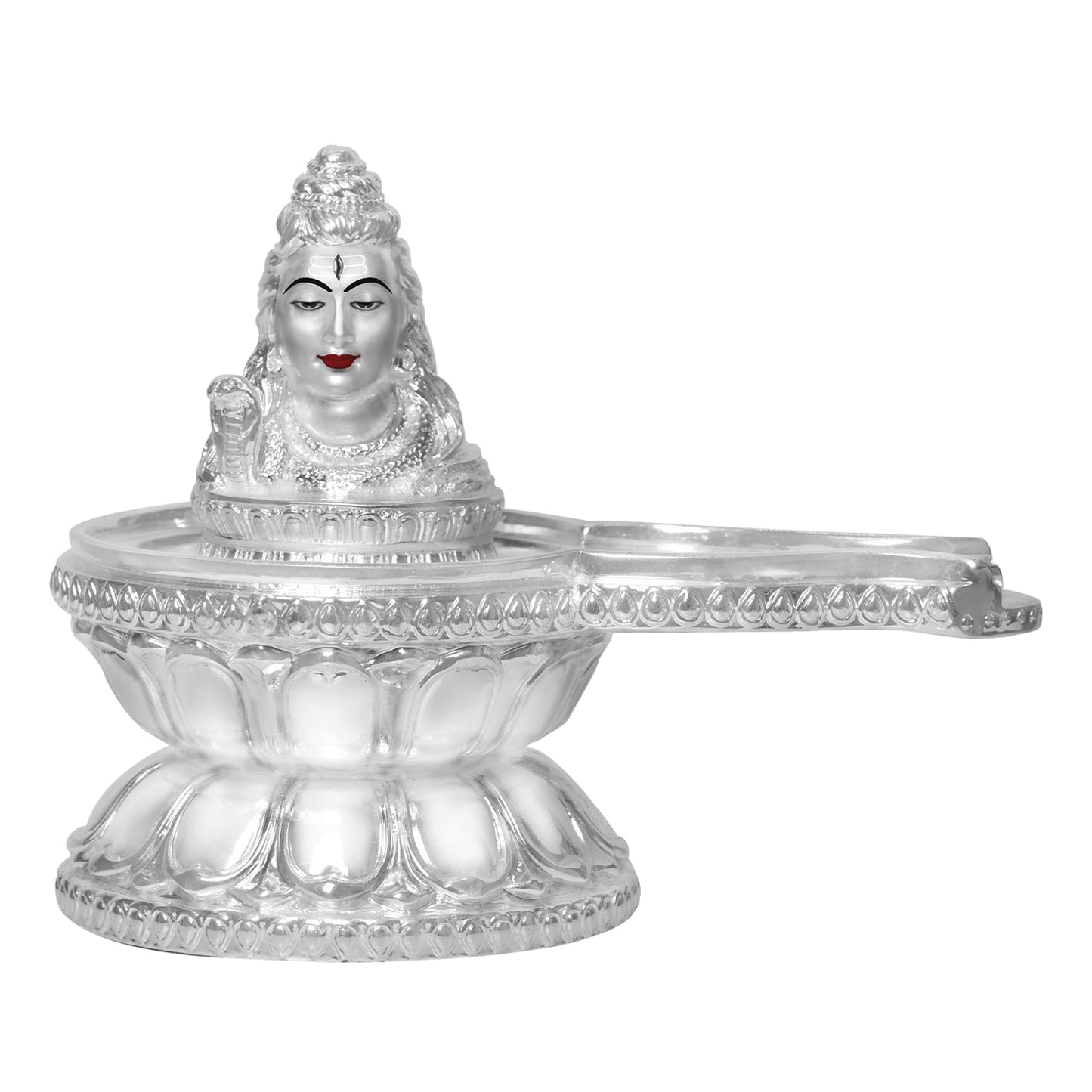 Diviniti 999 Silver Plated Shiva Lingam Idol for Home Decor Showpiece (12X15CM)