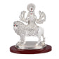 Diviniti 999 Silver Plated Durga Mata Idol for Home Decor Showpiece (9 X 10 CM)