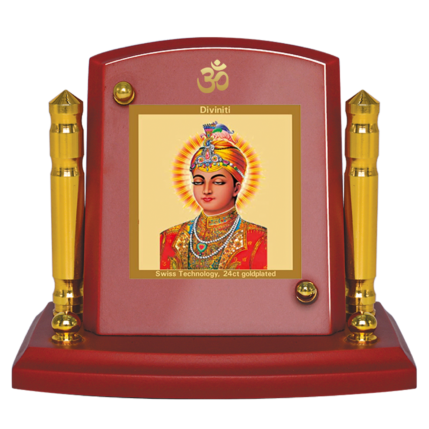 Diviniti 24K Gold Plated Guru Harkrishan For Car Dashboard, Home Decor, Table & Gift (7 x 9 CM)