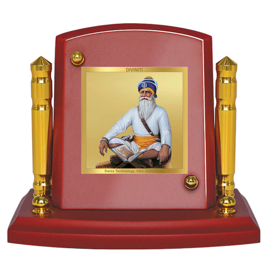 Diviniti 24K Gold Plated Baba Deep Singh Ji For Car Dashboard, Home Decor, Table (7 x 9 CM)