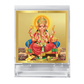 Diviniti 24K Gold Plated Ganesha Frame For Car Dashboard, Home Decor, Table Top, Puja, Festival Gift (5.8 x 4.8 CM)