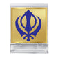 Diviniti 24K Gold Plated Khanda Sahib Frame For Car Dashboard, Home Decor, Table, Prayer (5.8 x 4.8 CM)