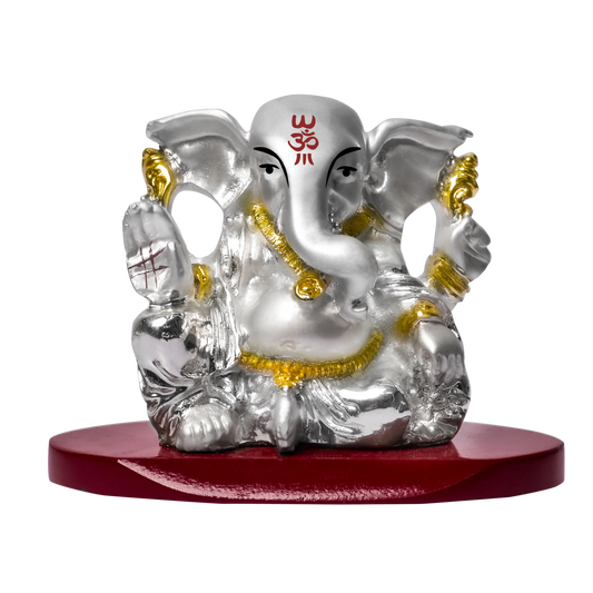 DIVINITI 999 Silver Plated Vinayak Ganesha Idol For Home Decor, Festival Gift, Puja (5 X 7 CM)