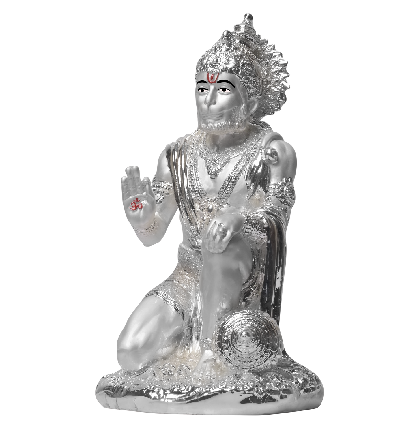 Diviniti Hanuman Idol for Home Decor| 999 Silver Plated Sculpture of Hanuman| Idol for Home, Office, Temple and Table Decoration| Religious Idol For Pooja, Gift