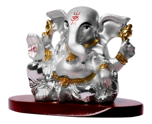 DIVINITI 999 Silver Plated Vinayak Ganesha Idol For Home Decor, Festival Gift, Puja (5 X 7 CM)