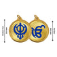 Diviniti 24K Double sided Gold Plated Pendant  KHANDA SAHIB & EK OMKAR|18 MM Flip Coin (1 PCS)