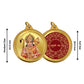 Diviniti 24K Double sided Gold Plated Pendant  Hanuman & Yantra|18 MM Flip Coin (1 PCS)