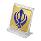 Diviniti 24K Gold Plated Khanda Sahib Frame For Car Dashboard, Home Decor, Table, Prayer (5.8 x 4.8 CM)