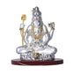 DIVINITI 999 Silver Plated Lord Shiva Idol For Home Decor, Car Dashboard, Festival Gift, Puja (8 X 7 CM)