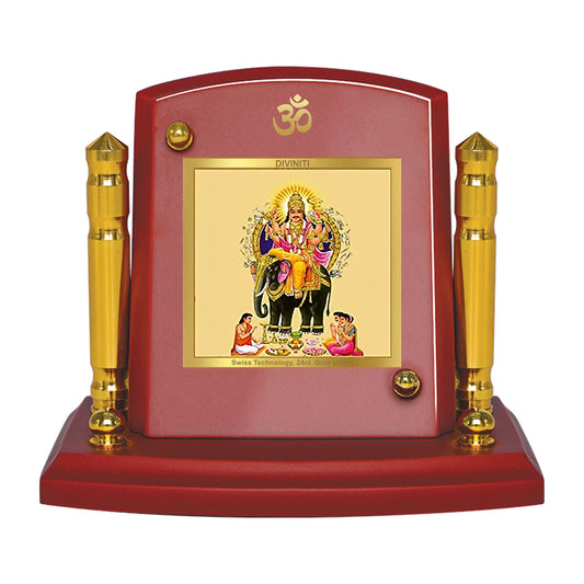 Diviniti 24K Gold Plated Vishwakarma Ji For Car Dashboard, Home Decor, Table, Prayer (7 x 9 CM)