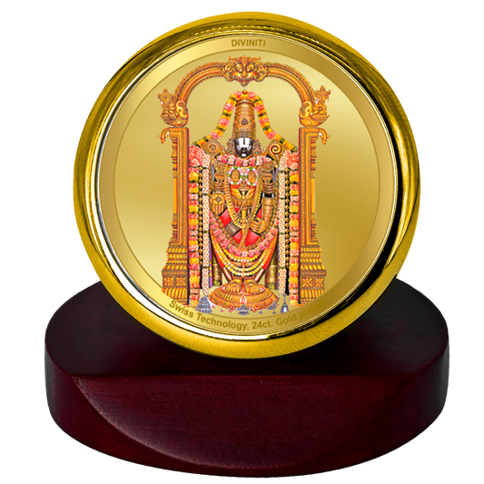 Diviniti Padmavathi Balaji Idol for Car Dashboard, Table Decor, office | MCF 1C Gold